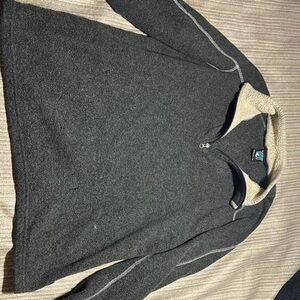 Kuhl Charcoal Zip-Up Sweater with Cream Accents